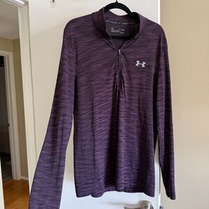 Under Armour UA Tech 1/4 Zip Long Sleeve Mens XL Purple Black